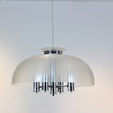 Suspension Doria chrome et lucite dome