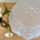 Vintage art deco globe table lamp in frosted glass