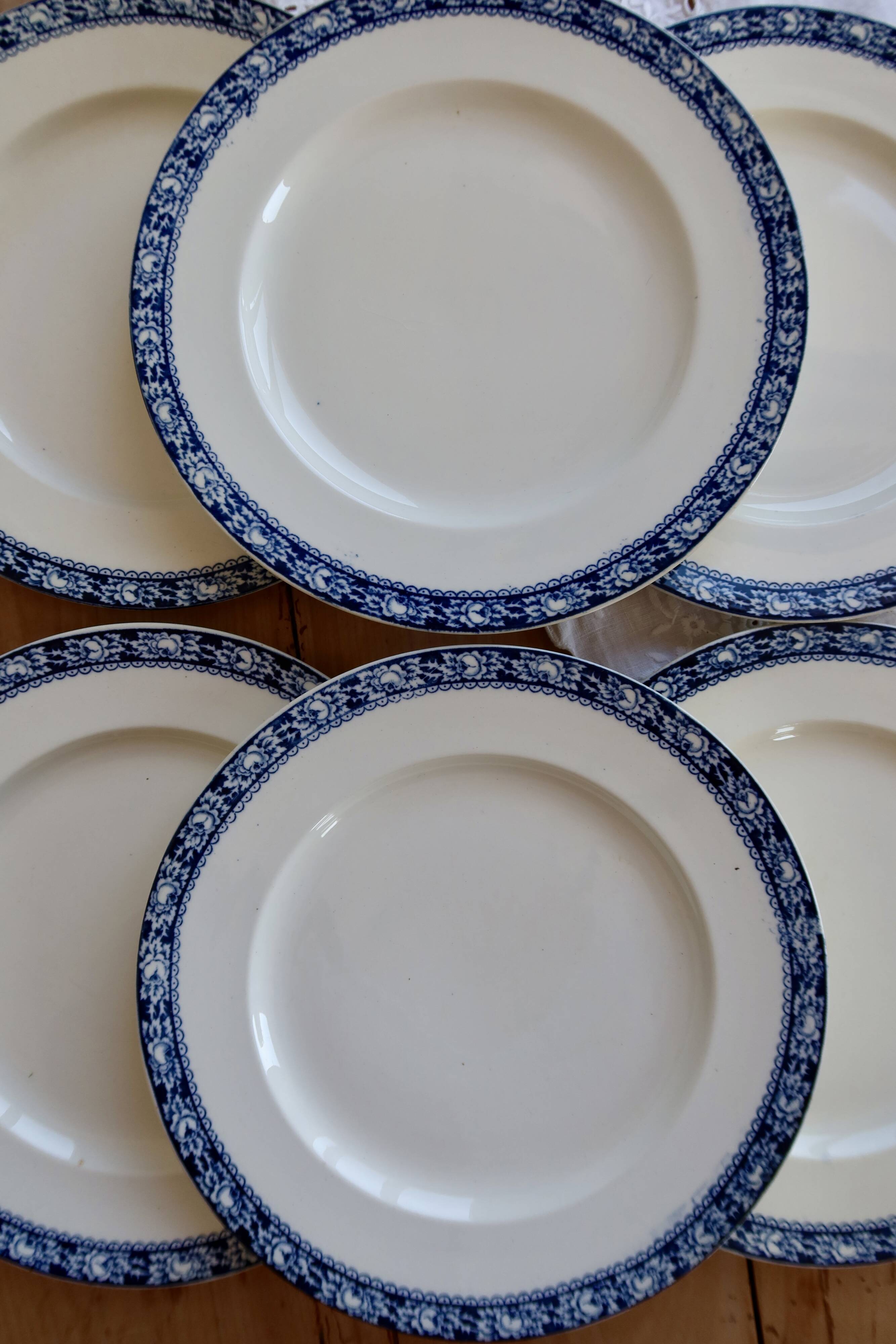 6 vintage ironstone dinner plates Great Universal British