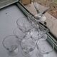 Set of engraved vintage glass.