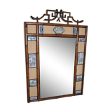 Chinese bamboo and ceramic mirror 120x175cm