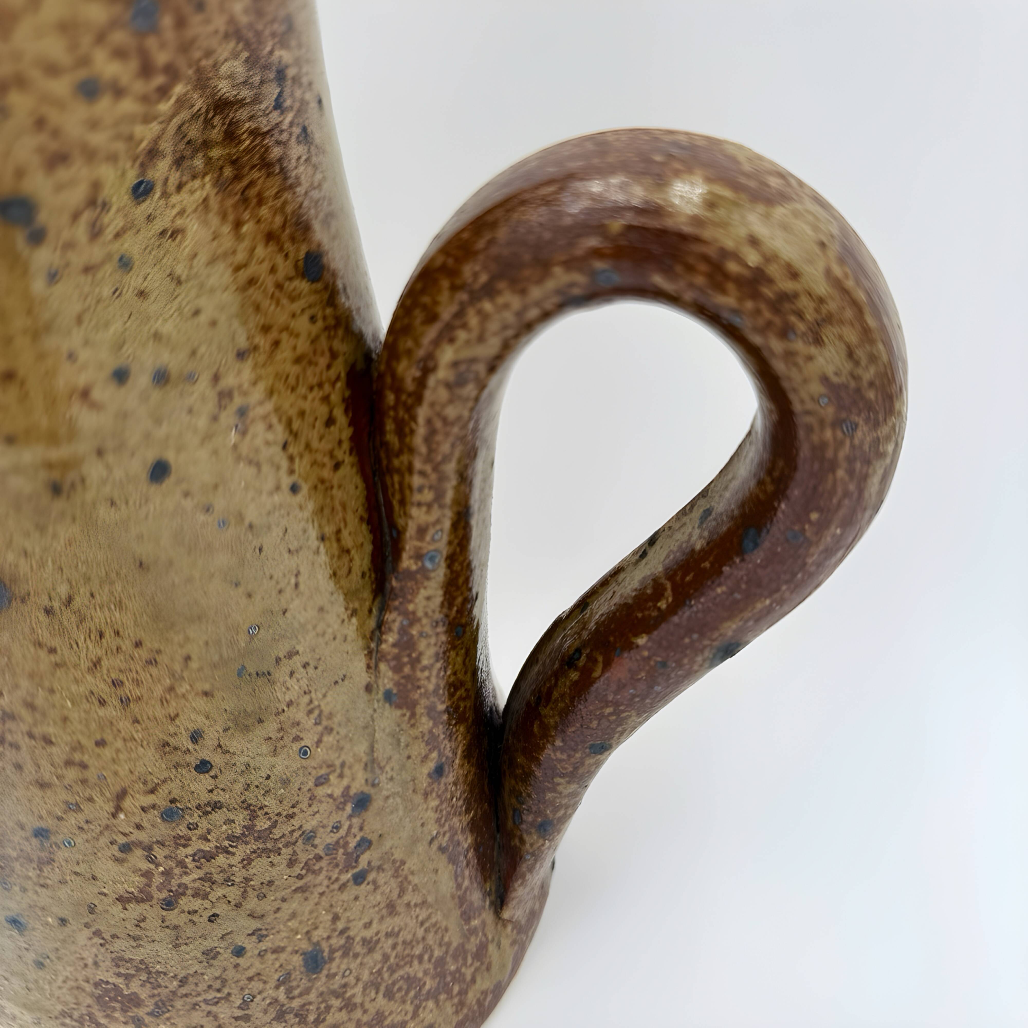 Tall stoneware pitcher vase, pyrite, 1960s