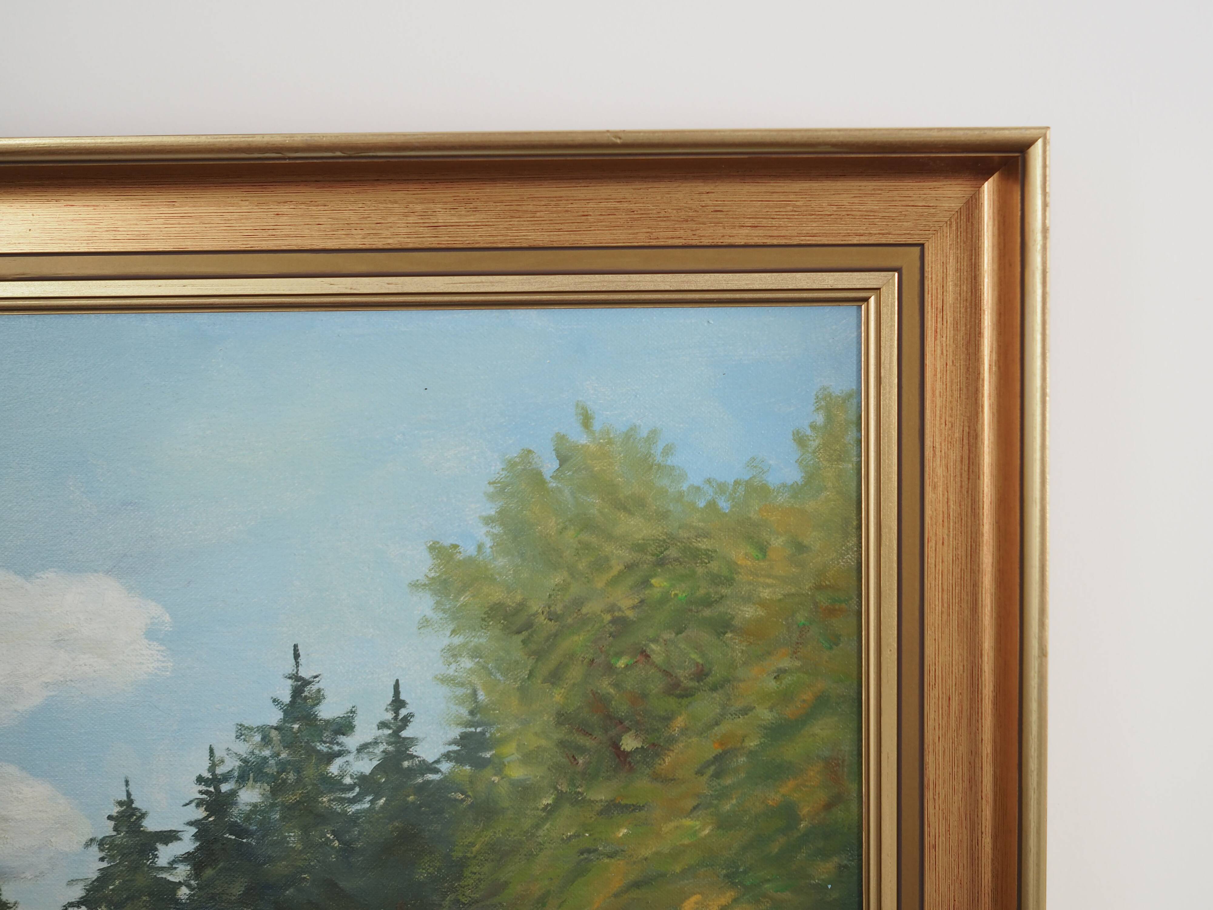 Painting „The Road to the Lake”, Danish design, 1980s, by Karin Hermansen