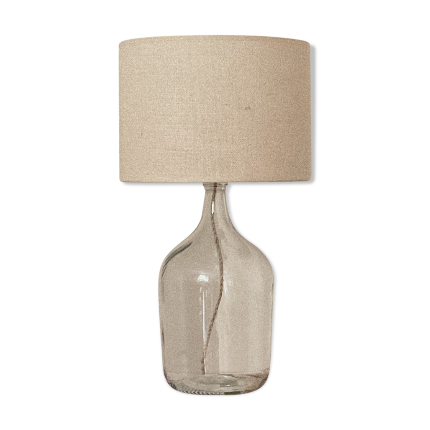 Demijohn lamp and ecru jute
