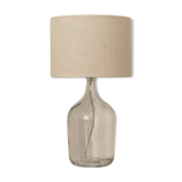 Lampe dame jeanne et jute écrue