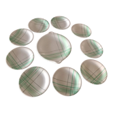 Salins "Green Montreal" porcelain dessert service
