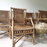 Lot de 6 fauteuils en osier