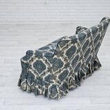 1970s, Danish 2-seater sofa, blue/white furniture fabric, beech wood.