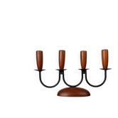Chandelier Scandinave en Teck Forme de Corde du Milieu du Siècle, Années 1960