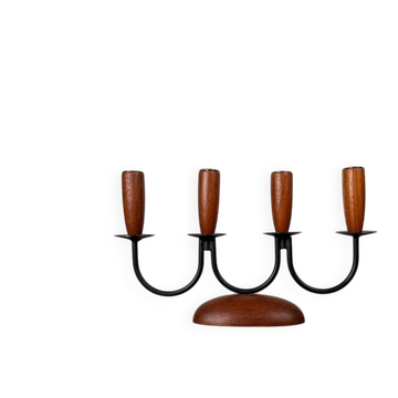 Scandinavian Teak Chandelier in Mid-Century Rope Shape, 1960s