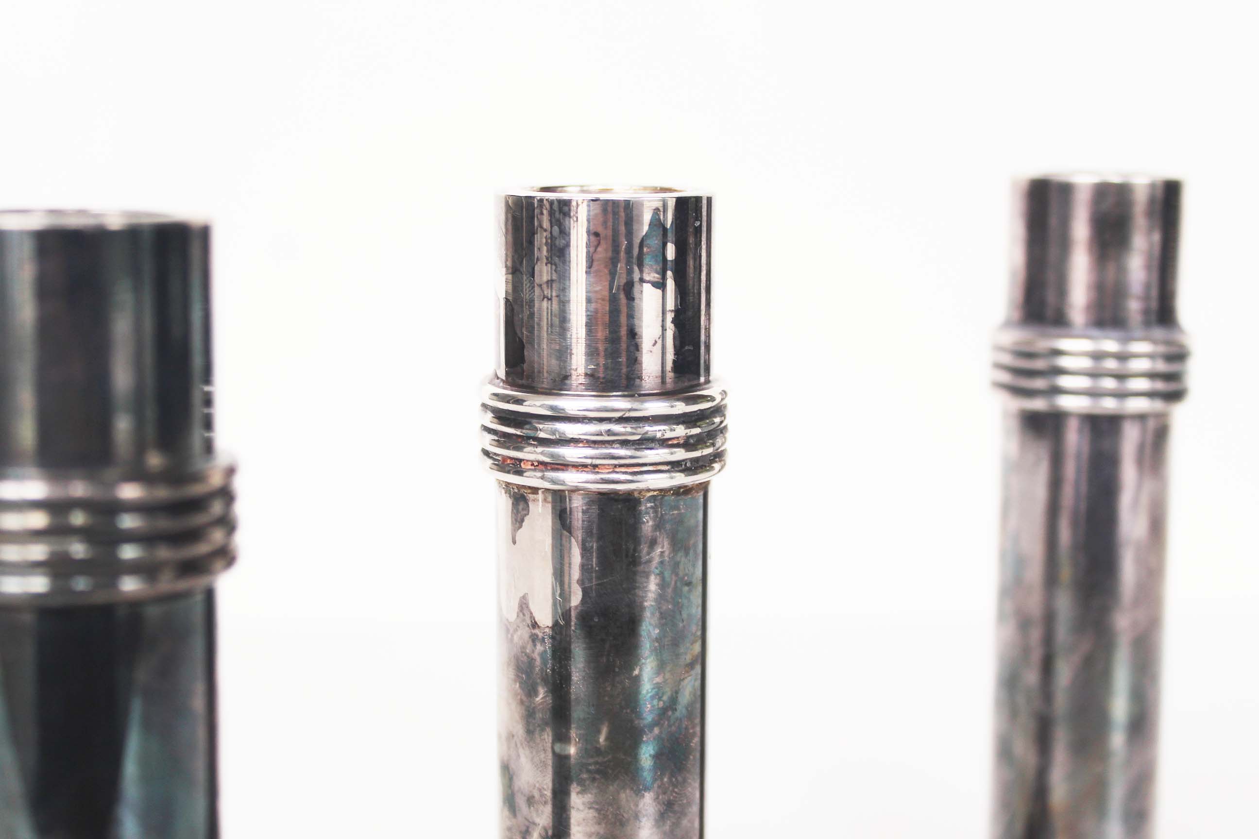 Rare set of silver plated Art deco candle holders by Christian Dior, France 1950's