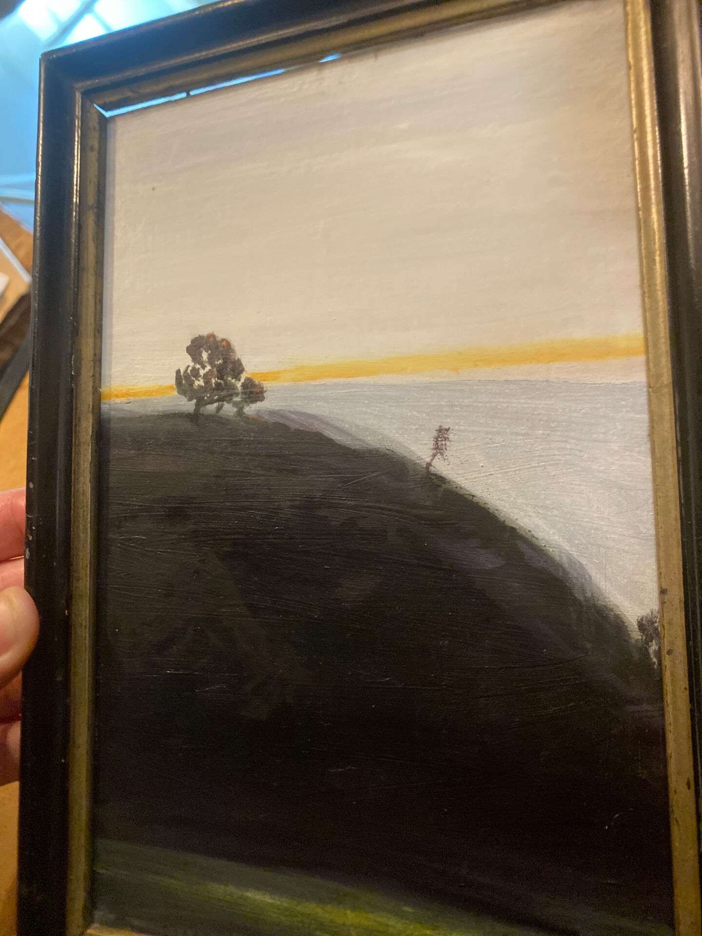 Oil painting - trees on the hill