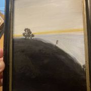 Oil painting - trees on the hill