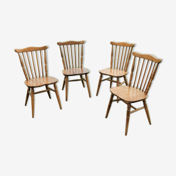 Série de 4 chaises en bois type scandinave