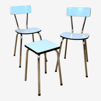 Set of 2 chairs and 1 formica stool