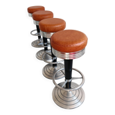 Set of 4 Art Deco bar stools Go-In Design from the 1980s.
