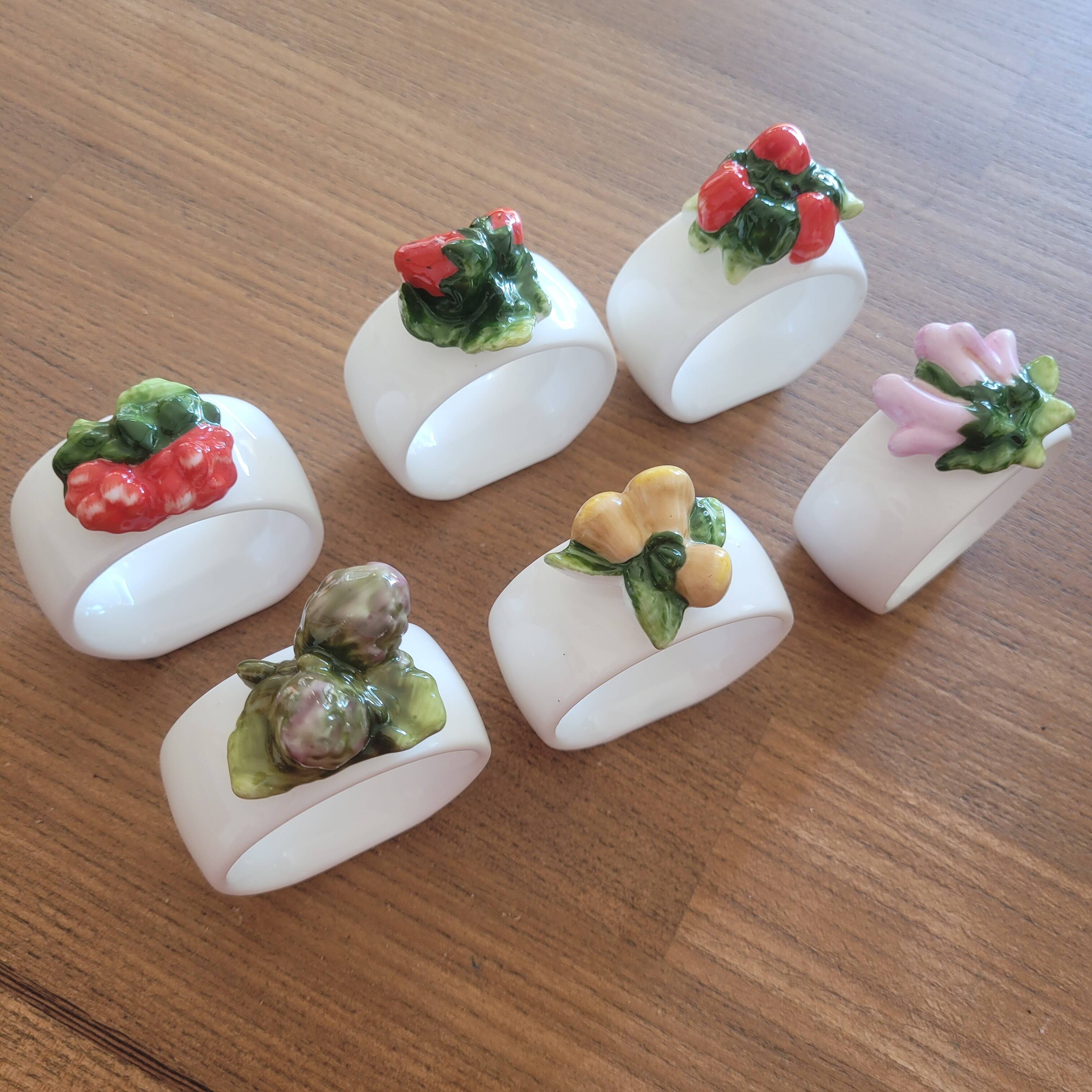 Around the porcelain napkin ring