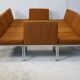 Ensemble de 10 chauffeuses de Louis Baillon, édition Planforms formant canapé modulable, circa 1950