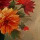 Oil on canvas vase with dalhias framed