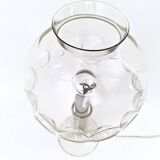 Steel Table Lamp with a Spheric Transparent Murano Glass Lampshade, Italy