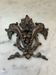 Vintage small furniture ornament in copper alloy with fish decoration.