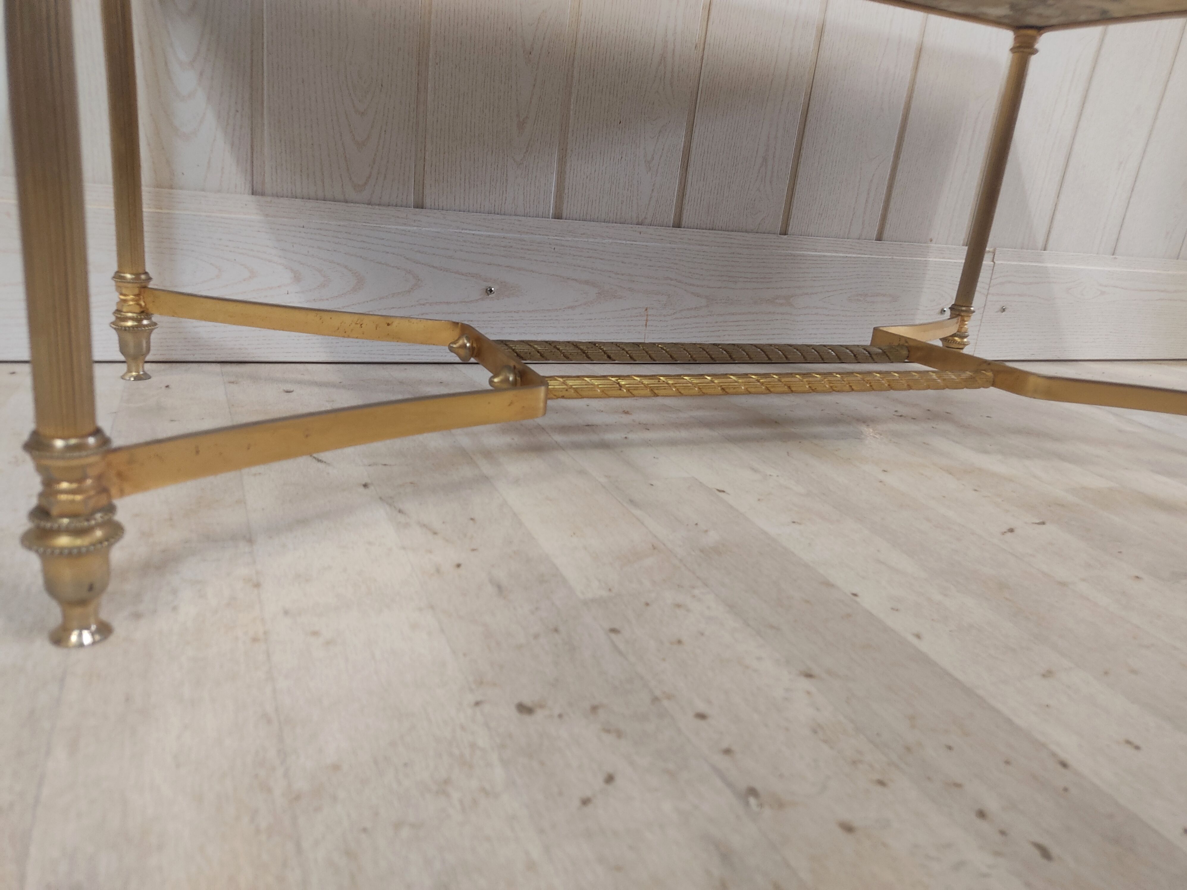 Marble and gilded metal coffee table