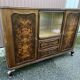 Art deco Chippendale sideboard Mid-century vintage 1950 Burl walnut