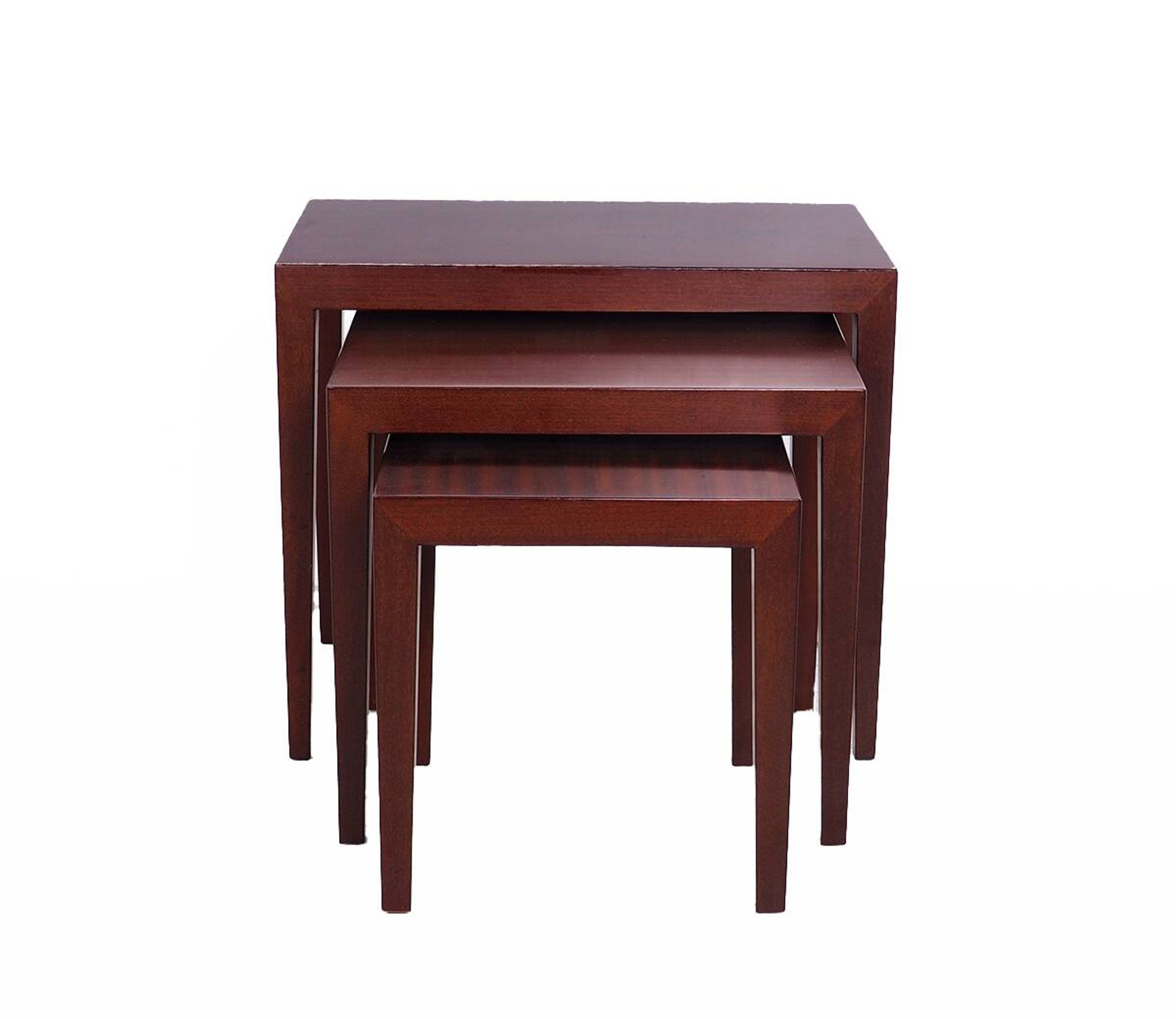 Tables Gigognes en Acajou par Severin Hansen pour Haslev Møbelsnedkeri, 1960s, Set de 3