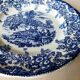 4 blue & white English style dinner plates