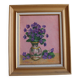 Framed oil on canvas – still life with violets