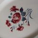 Plat ovale Nina Rosa Digoin Sarreguemines Art Deco rouge bleu Rose Oeillets