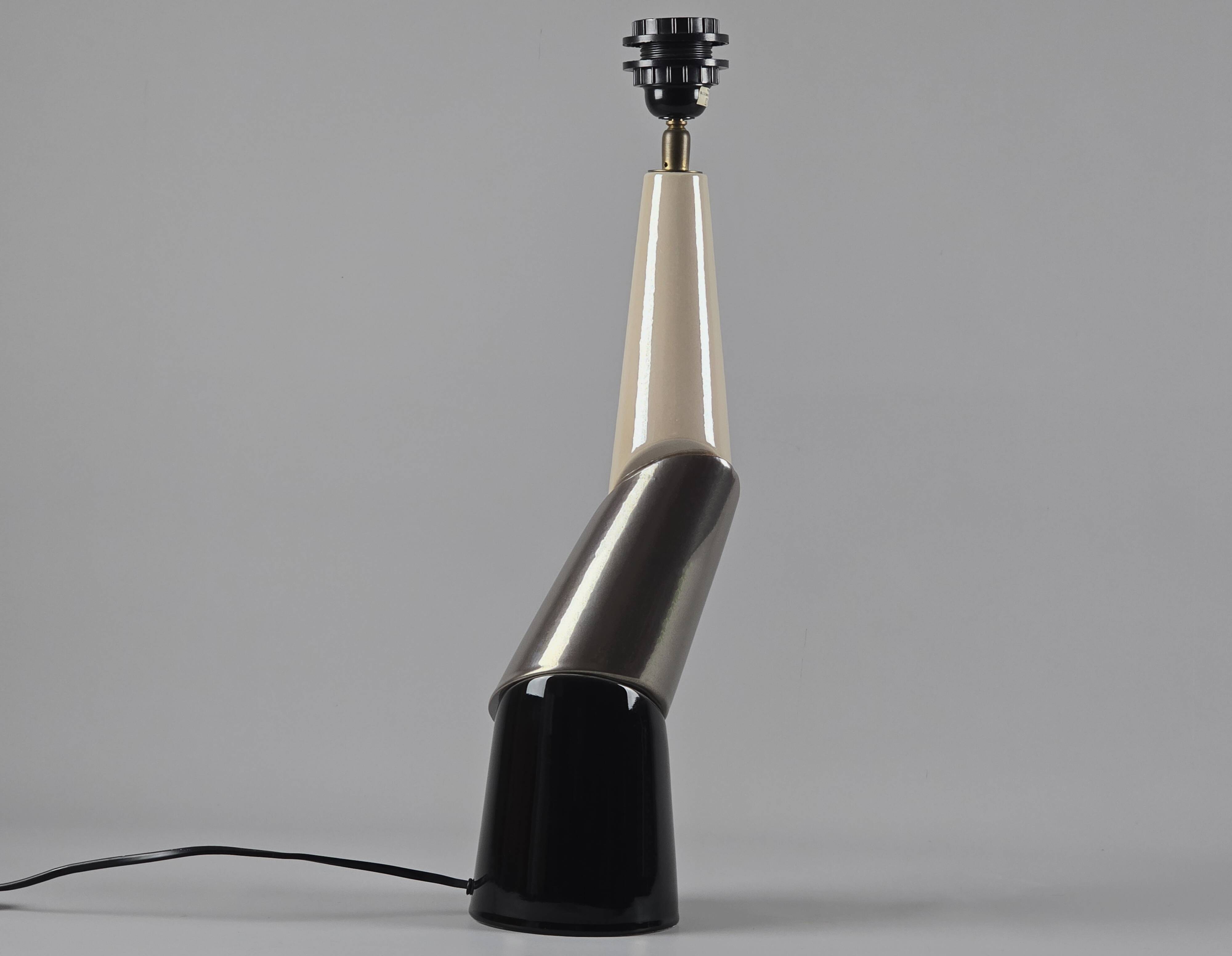 1980s Postmodern Ceramic Table Lamp by François Chatain.