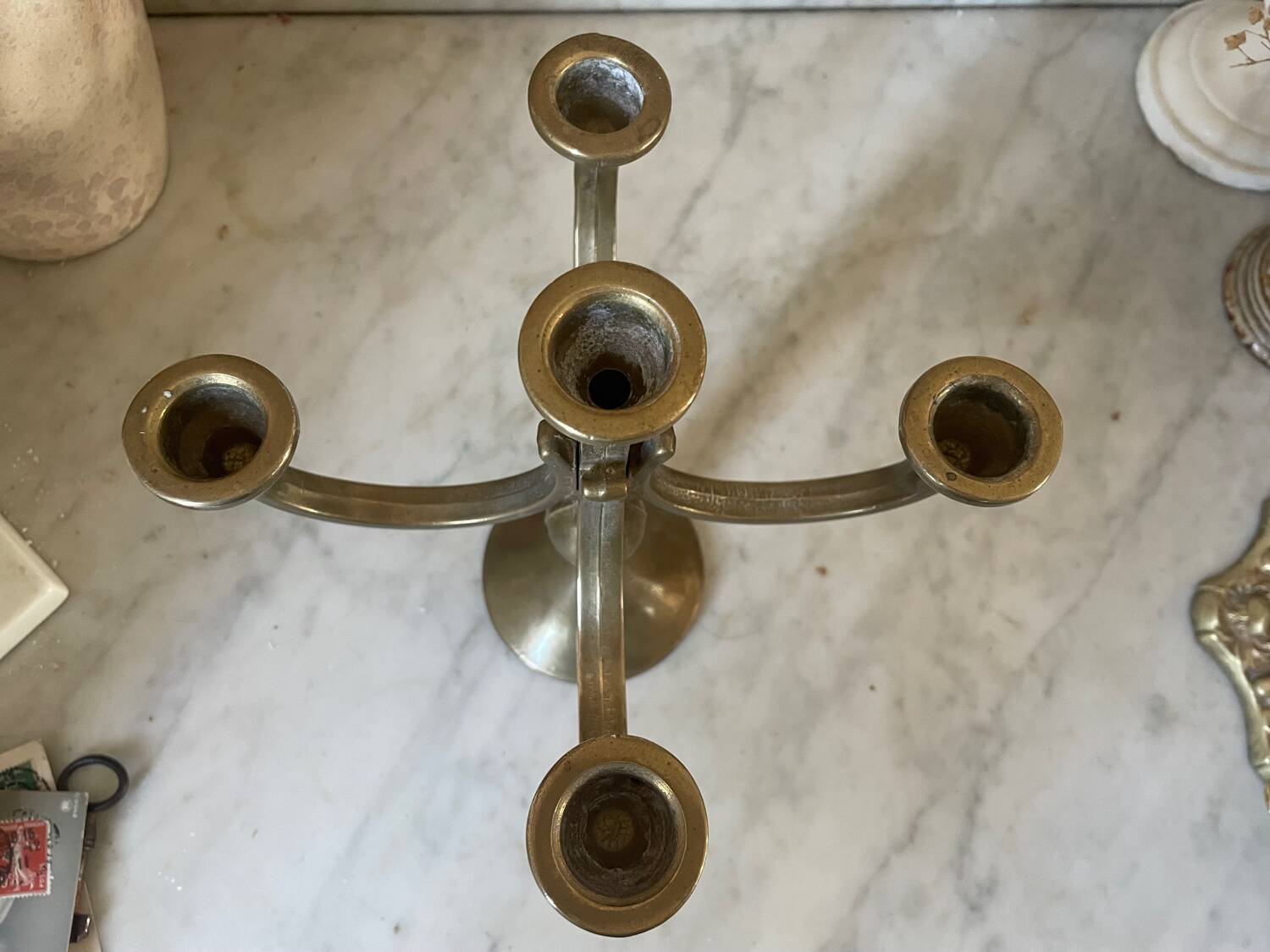 Solid Brass Brutalist Chandelier