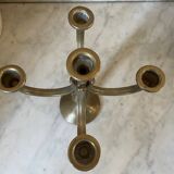 Solid Brass Brutalist Chandelier