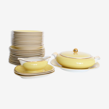 Service de vaisselle jaune et doré, 30 pièces, Villeroy et Boch