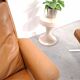 Vintage COR Swing armchair with ottoman, Reinhold Adolf, cognac leather