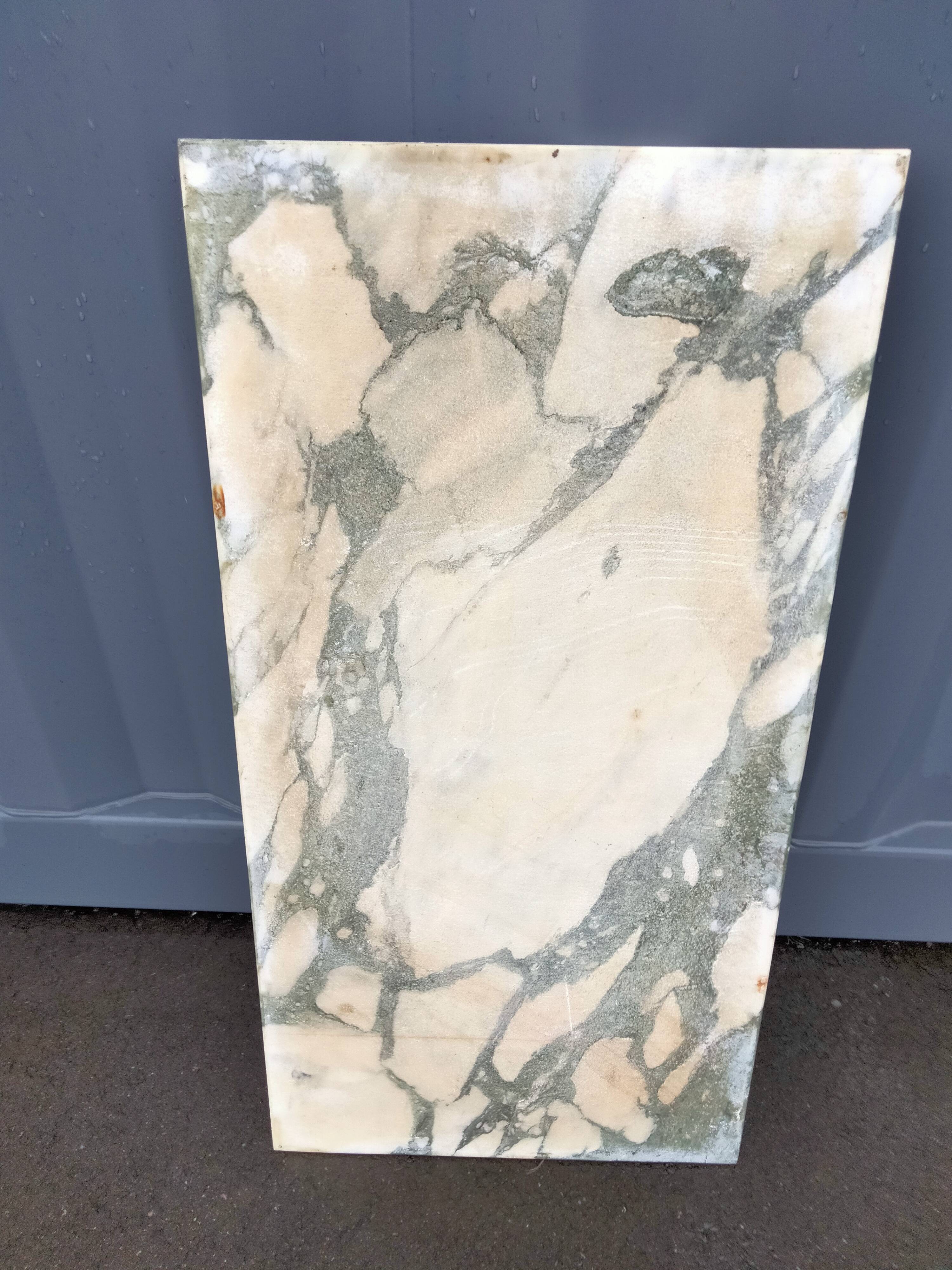 Old vintage gilded side table with marble top