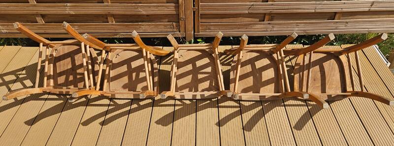 5 chaises bistrot vintage luterma en bois clair – fabrication française