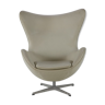 Fritz Hansen white leather egg chair designed by Arne Jacobsen