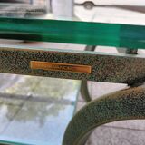 Table basse Pierre Vandel avec deux plateaux verre