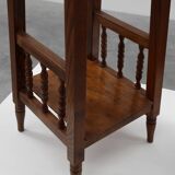 Pair of 20th century rustic wooden side tables with ceramic tile top