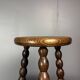 Midcentury bobbin wood turned stool, Charles Dudouyt style, France, 1950s