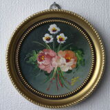 Small old floral paintings