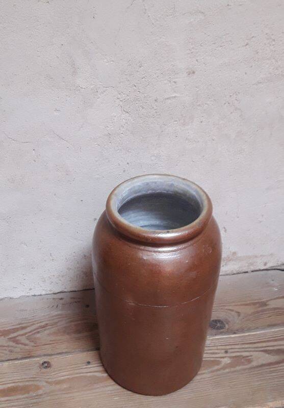 Pot grès terre vernissée H45 conserve ancien