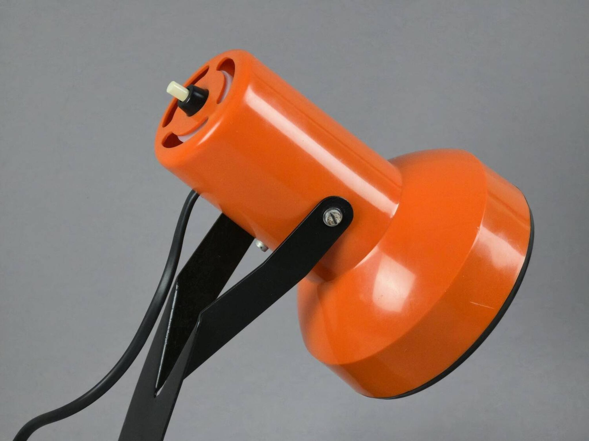 Vintage 1970s LYSKAER BELYSNING Orange Plastic Table Light.