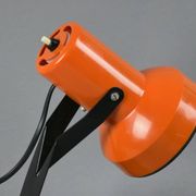 Vintage 1970s LYSKAER BELYSNING Orange Plastic Table Light.