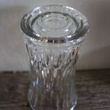 Medium vase structured chiseled transparent glass