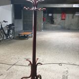 Art Nouveau curved wood coat rack