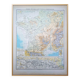 Physical map of France, original printed in 1896