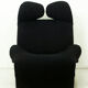 Italian Black Wink Lounge Chair With Mickey Mouse Ears by Toshiyuki Kita for Cassina, 1980s